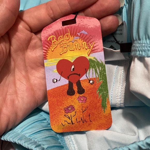 Bad Bunny Official Merch Un Verano Sin Ti Teal Shorts XXL - Picture 4 of 9